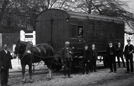 1900 Midland Railway horsebox beside the cattle pens.