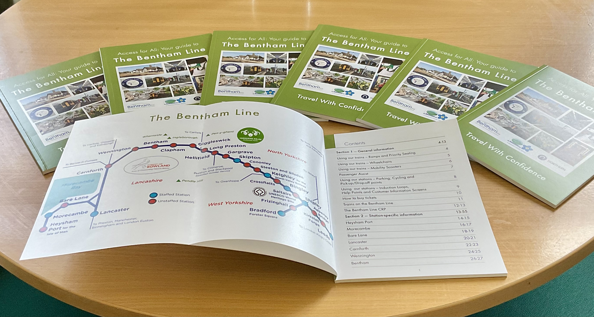 The Bentham Line booklet showing the fold out map of the line