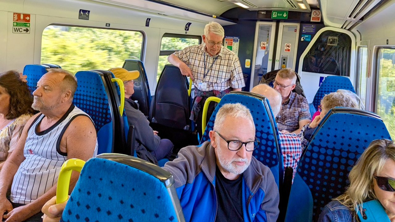 Passengers onboard train