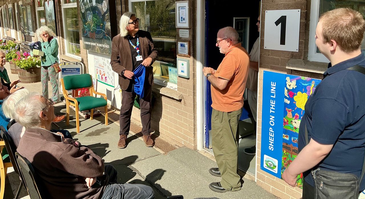 Anniversary plaque unveiling at Bentham Station
